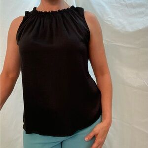Floral & Ivy, Black Sleeveless Top, Size M